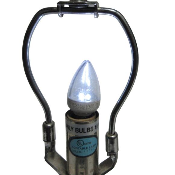 Small VTG Embossed Silver-Plate Sugar Bowl Table Lamp / Night Light ~ India Made - Picture 6 of 11